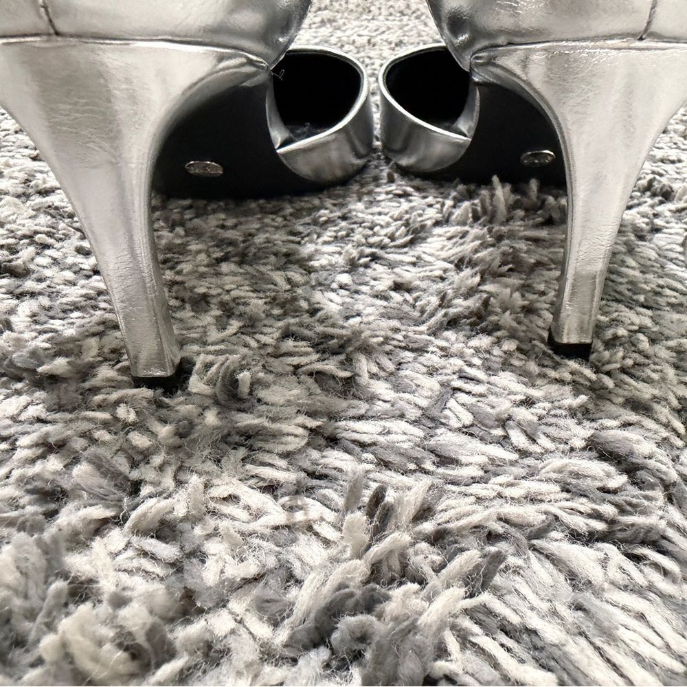 Zara Silver Women's Ankle Strap Heels Size 41/10 - Picture 5 of 9
